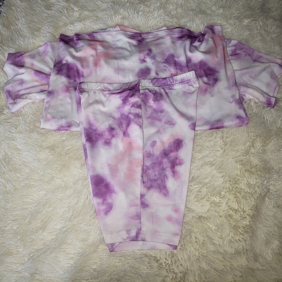 None Pants - Tie-dye biker short set size Large